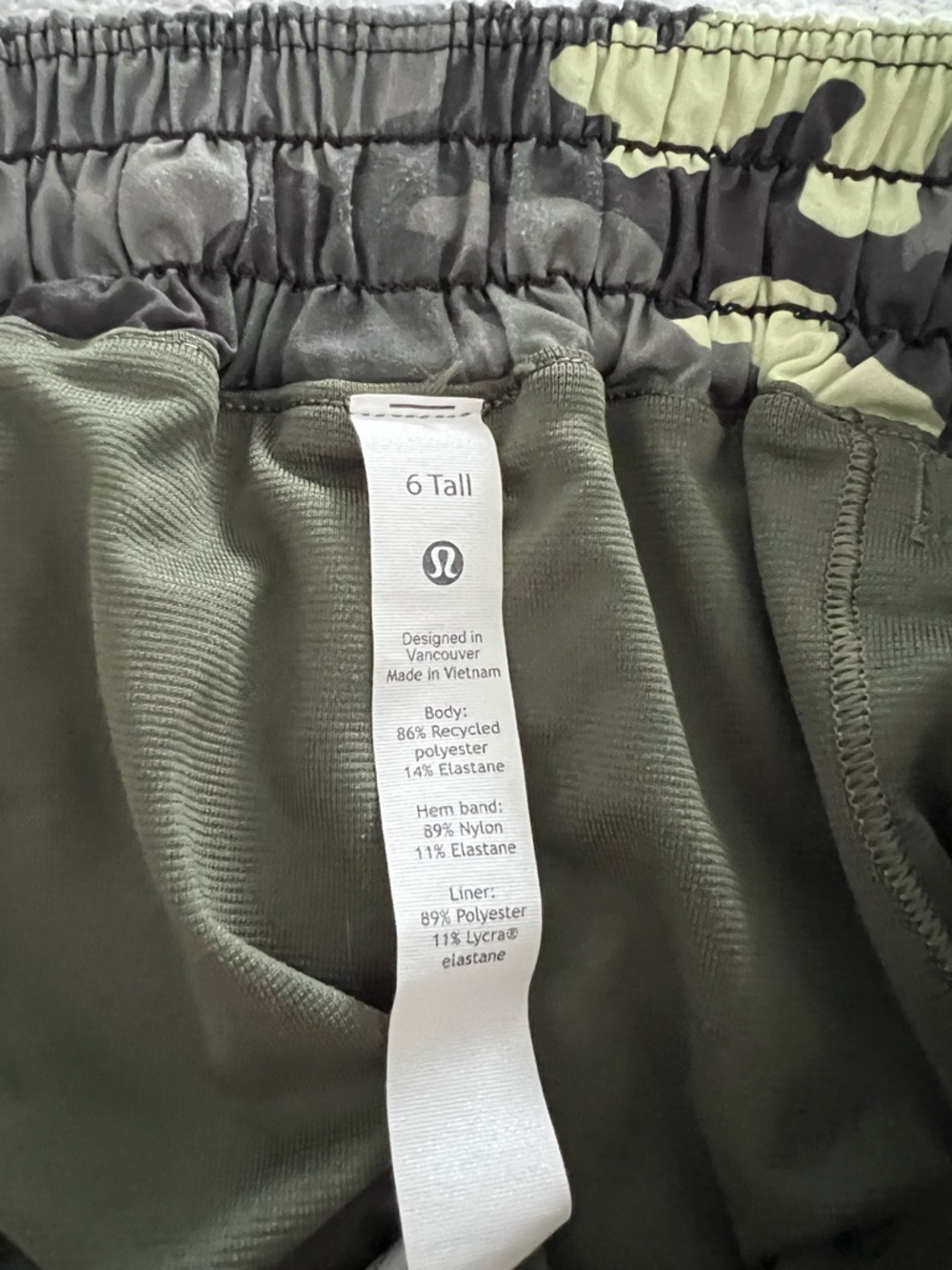 lululemon athletica Olive Green Camo-Trim Women’s Shorts